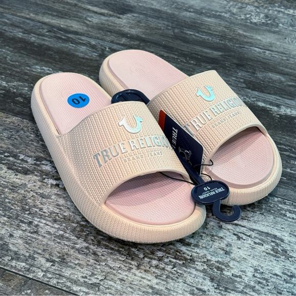 True Religion Women's Meg Slip On Slides Nude Size 10 NWT - Picture 1 of 9